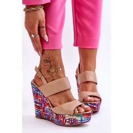 Sandalias Mujer Calderia Cuña Beige 1 Sandalias Mujer Calderia Cuña Beige 1