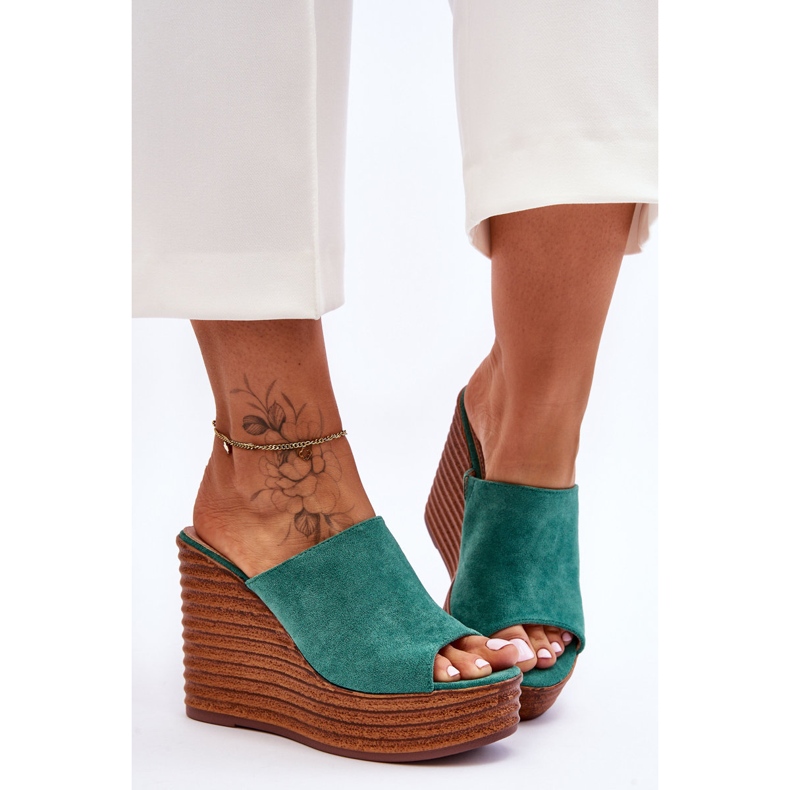 Chanclas ligeras en una plataforma masiva Green Good Vibe verde 1