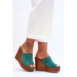 Chanclas ligeras en una plataforma masiva Green Good Vibe verde 4