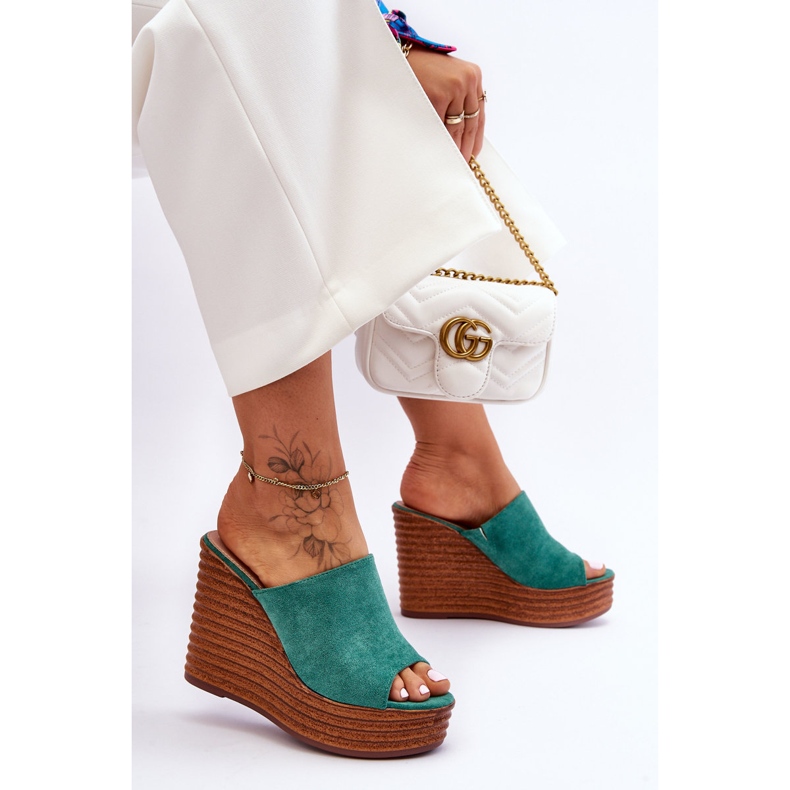 Chanclas ligeras en una plataforma masiva Green Good Vibe verde 2