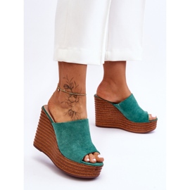Chanclas ligeras en una plataforma masiva Green Good Vibe verde 6