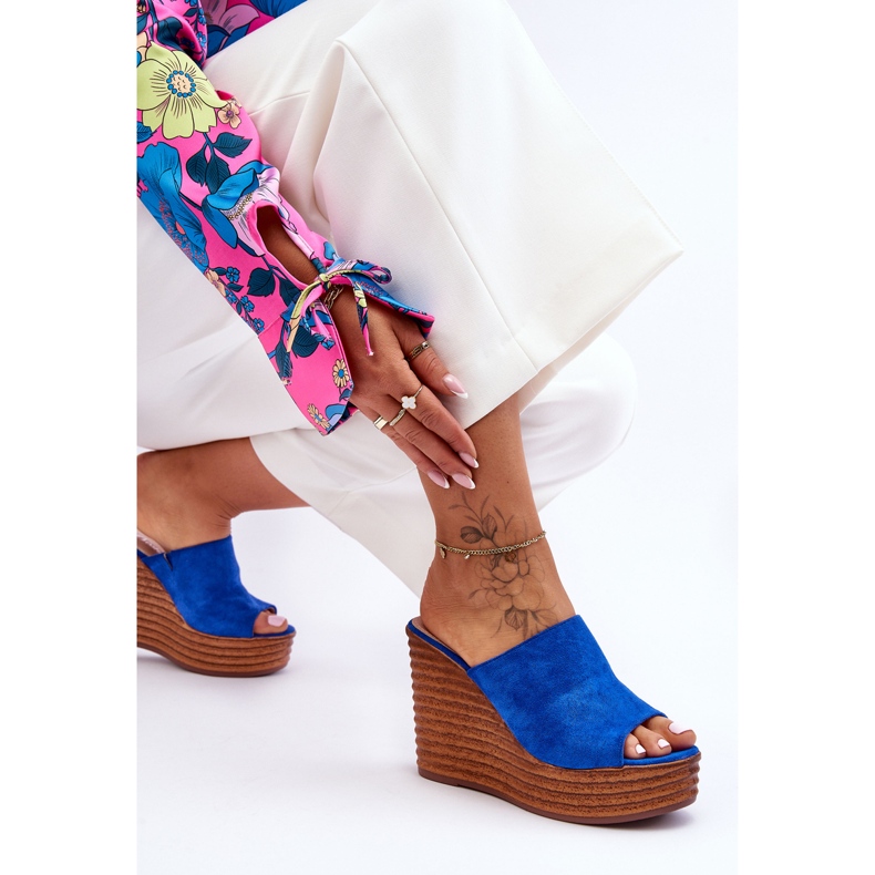 Chanclas ligeras en una plataforma masiva Blue Good Vibe azul 2