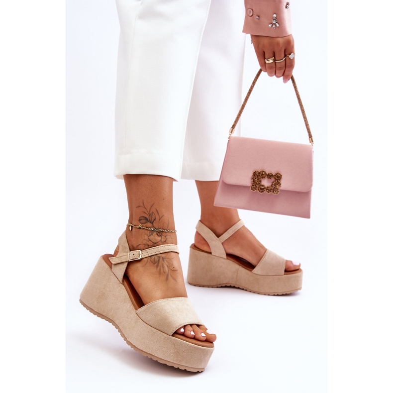 Sandalias Mujer Cuña Ante Beige Lydia 2