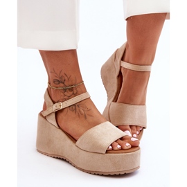 Sandalias Mujer Cuña Ante Beige Lydia 7