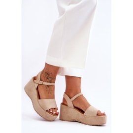 Sandalias Mujer Cuña Ante Beige Lydia 6