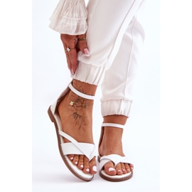 Chanclas con Cremallera para Mujer Sandalias Planas Blancas Rise Up! blanco 1