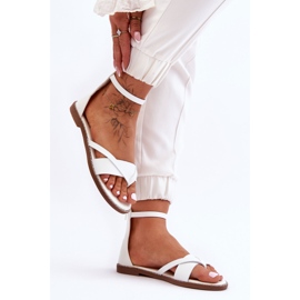 Chanclas con Cremallera para Mujer Sandalias Planas Blancas Rise Up! blanco 4