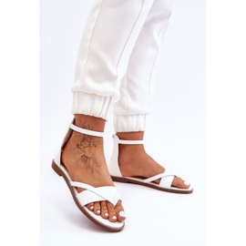 Chanclas con Cremallera para Mujer Sandalias Planas Blancas Rise Up! blanco 2