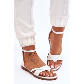 Chanclas con Cremallera para Mujer Sandalias Planas Blancas Rise Up! blanco 3