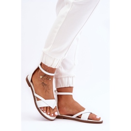 Chanclas con Cremallera para Mujer Sandalias Planas Blancas Rise Up! blanco 5