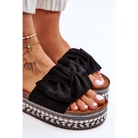 Pantuflas Mujer Ante Lazo Negro Lauria 3