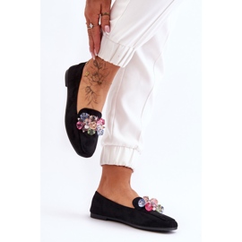 PS1 Mocasines negros de ante Arvilla con cristales ornamentados 4