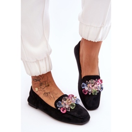 PS1 Mocasines negros de ante Arvilla con cristales ornamentados 3