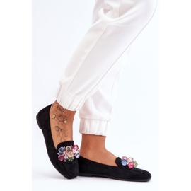 PS1 Mocasines negros de ante Arvilla con cristales ornamentados 6