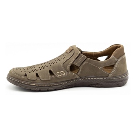Joker Zapatos de verano para hombre en piel, slip-on 500J oliva verde 1