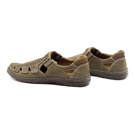 Joker Zapatos de verano para hombre en piel, slip-on 500J oliva verde 4
