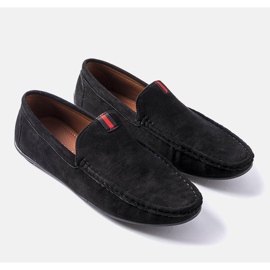 Mocasines de hombre negros con plantilla de piel Vinceza 1
