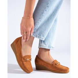 Mocasines cuña mujer ante Shelovet marrón 1 Mocasines cuña mujer ante Shelovet marrón 1
