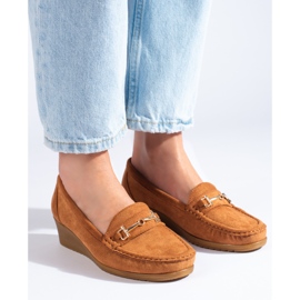 Mocasines cuña mujer ante Shelovet marrón 2