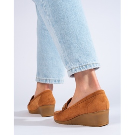 Mocasines cuña mujer ante Shelovet marrón 3