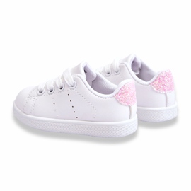Zapatos deportivos de color rosa blanca para niñas blanco 2