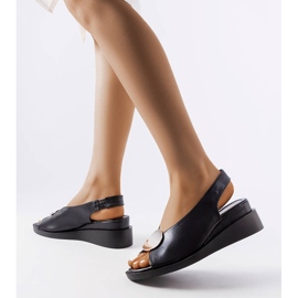 Sandalias de cuña negras de Vincez negro 1