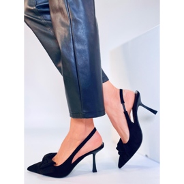 Zapatos negros con tacón abierto Shirley 2