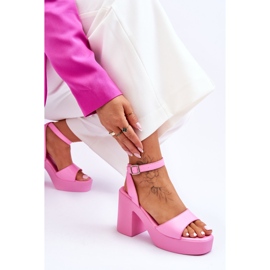 Sandalias De Moda En Tacón Masivo Rosa Karmine rosado 5