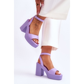 Sandalias de tacón alto masivas Karmine púrpura de moda violeta 4