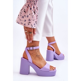 Sandalias de tacón alto masivas Karmine púrpura de moda violeta 3