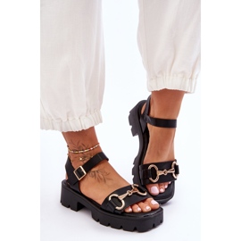 Emori Emori Sandalias de cuero con adornos de cuero para mujer negro 2 Emori Emori Sandalias de cuero con adornos de cuero para mujer negro 2