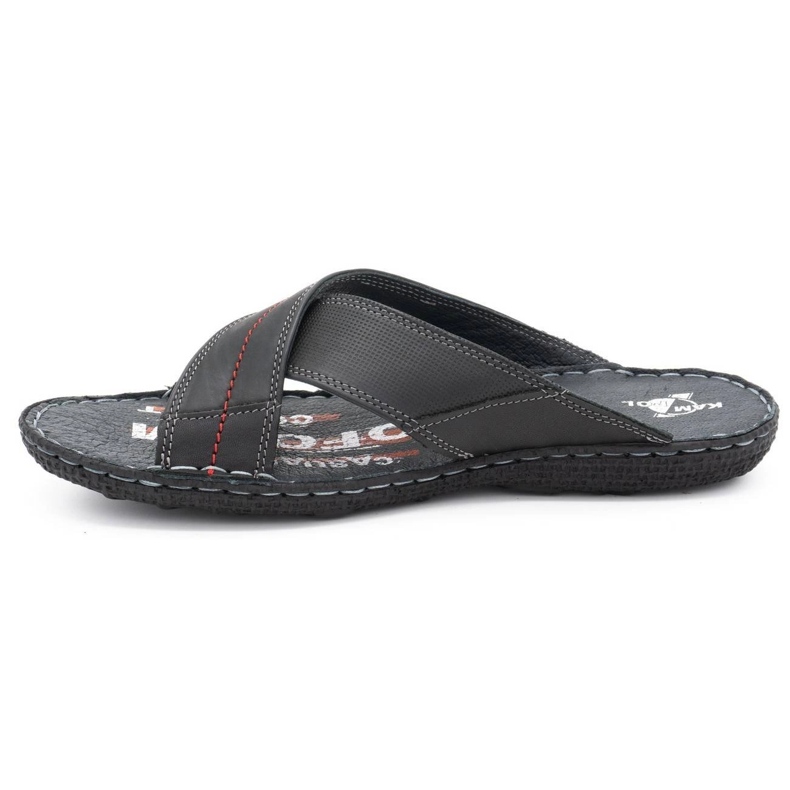 Kampol Zapatilla piel hombre 200 / P / 3 negro 1