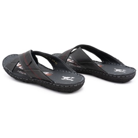 Kampol Zapatilla piel hombre 200 / P / 3 negro 4