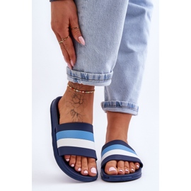 Pantuflas Mujer Rayas Azul Marino Vision 2 Pantuflas Mujer Rayas Azul Marino Vision 2