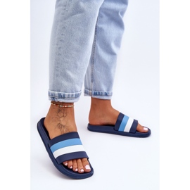 Pantuflas Mujer Rayas Azul Marino Vision 3