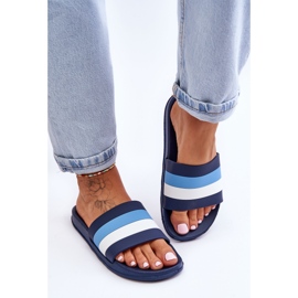 Pantuflas Mujer Rayas Azul Marino Vision 4