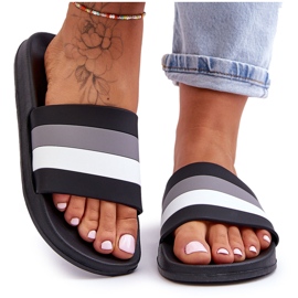Pantuflas de Mujer Rayas Black Vision negro 7