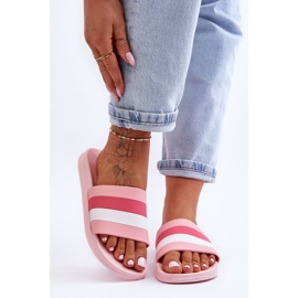 Pantuflas Mujer Rayas Vision Rosa 1