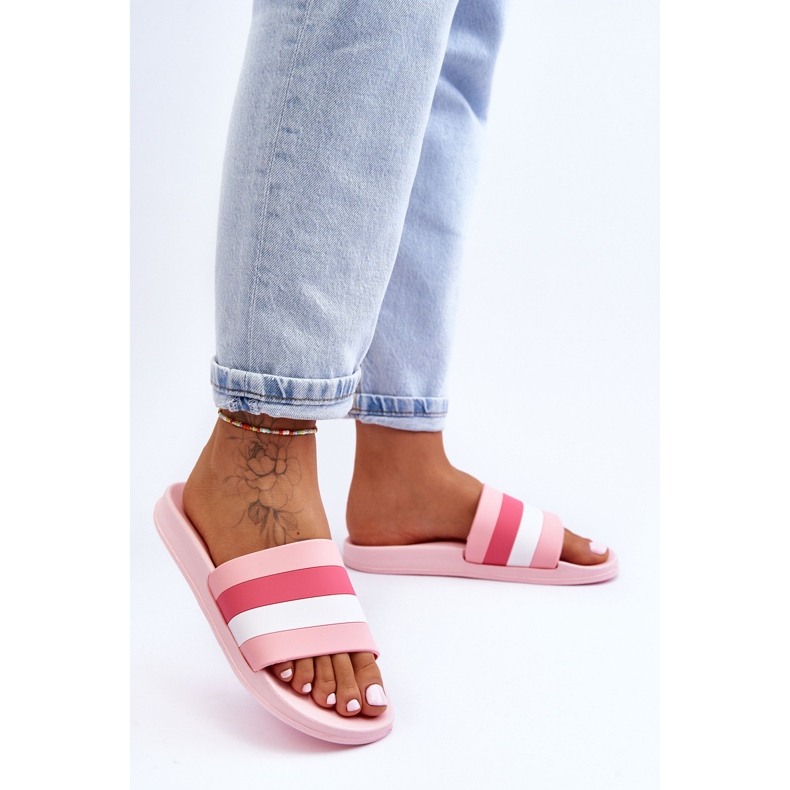 Pantuflas Mujer Rayas Vision Rosa 2
