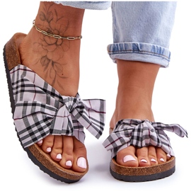 Chanclas De Mujer Con Lazo En La Plataforma Gris Vero 9