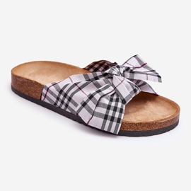 Chanclas De Mujer Con Lazo En La Plataforma Gris Vero 1