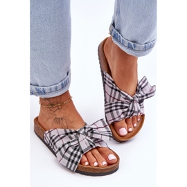 Chanclas De Mujer Con Lazo En La Plataforma Gris Vero 6