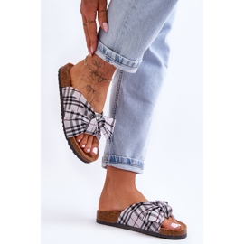 Chanclas De Mujer Con Lazo En La Plataforma Gris Vero 7
