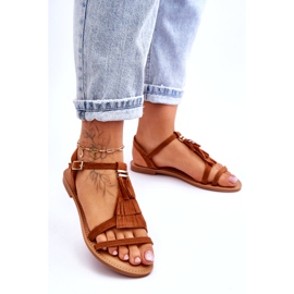 Sandalias Mujer Planas Ante Boho Marrón Lucami 2 Sandalias Mujer Planas Ante Boho Marrón Lucami 2