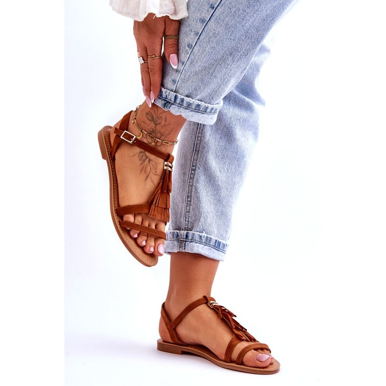 Sandalias Mujer Planas Ante Boho Marrón Lucami 4 Sandalias Mujer Planas Ante Boho Marrón Lucami 4