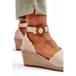 Evento Sandalias Piel Cuña Zapato Confort Beige Verola 4