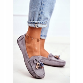 Evento Mocasines Mujer Ante con Adorno 20PB35-2003 Gris 1