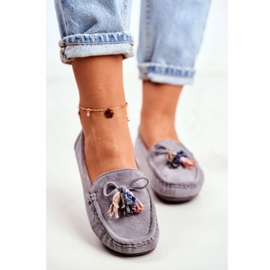 Evento Mocasines Mujer Ante con Adorno 20PB35-2003 Gris 2