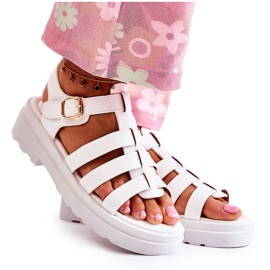 Sandalias de moda con correas Malien blancas 6