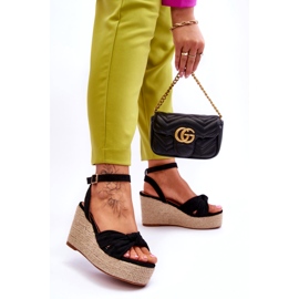 Sandalias Mujer Cuña Negras Kendall negro 2 Sandalias Mujer Cuña Negras Kendall negro 2